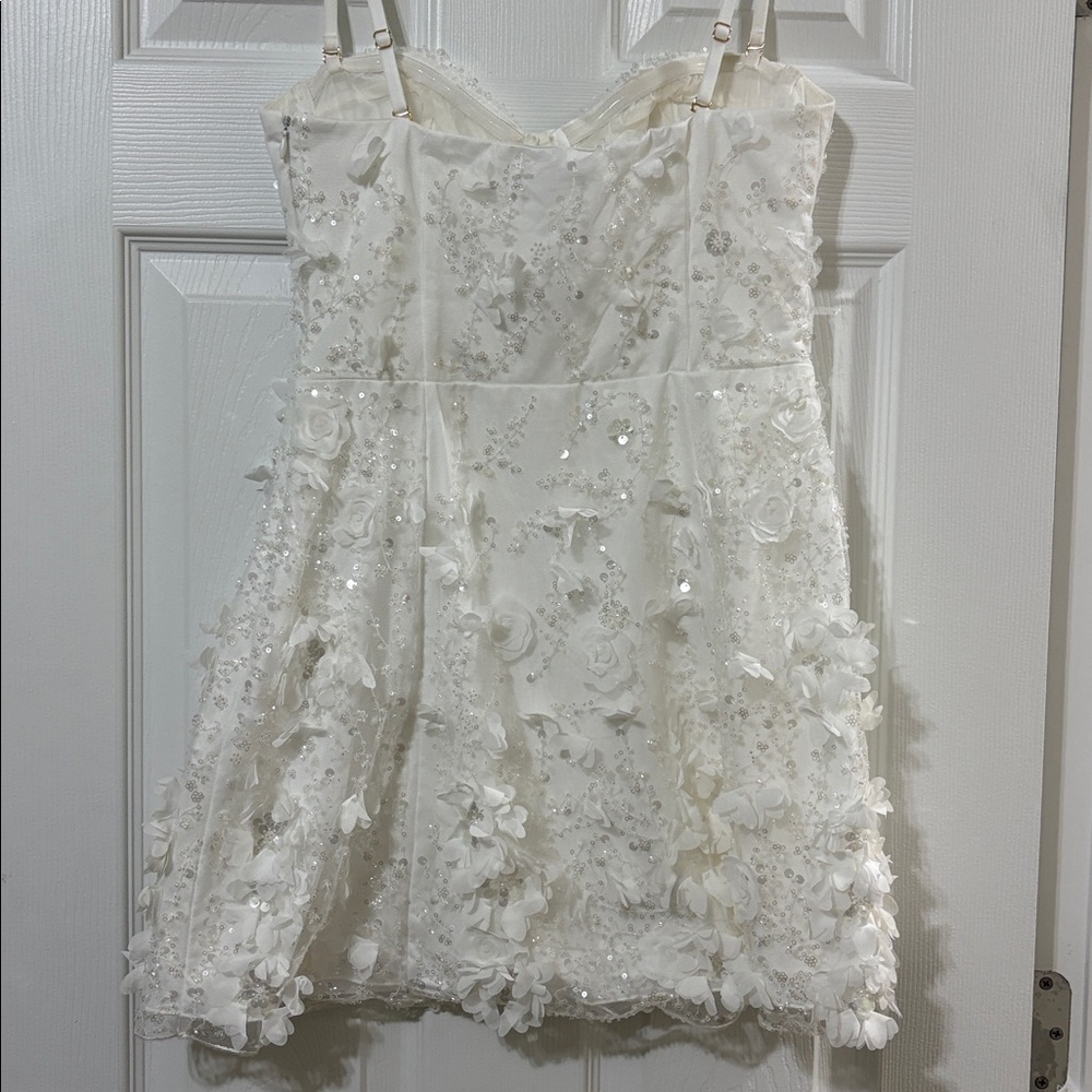 Oh Polly White Strapless Embellished Mini Dress - Picture 5 of 5